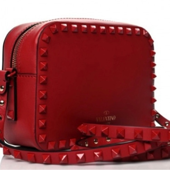 Genuine Valentino red on red Rockstud camera bag - Picture 8 of 8